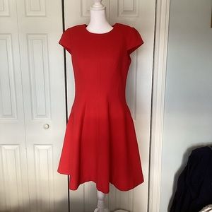 Eliza J, Red fit and flair dress with cap sleeves, sz 6